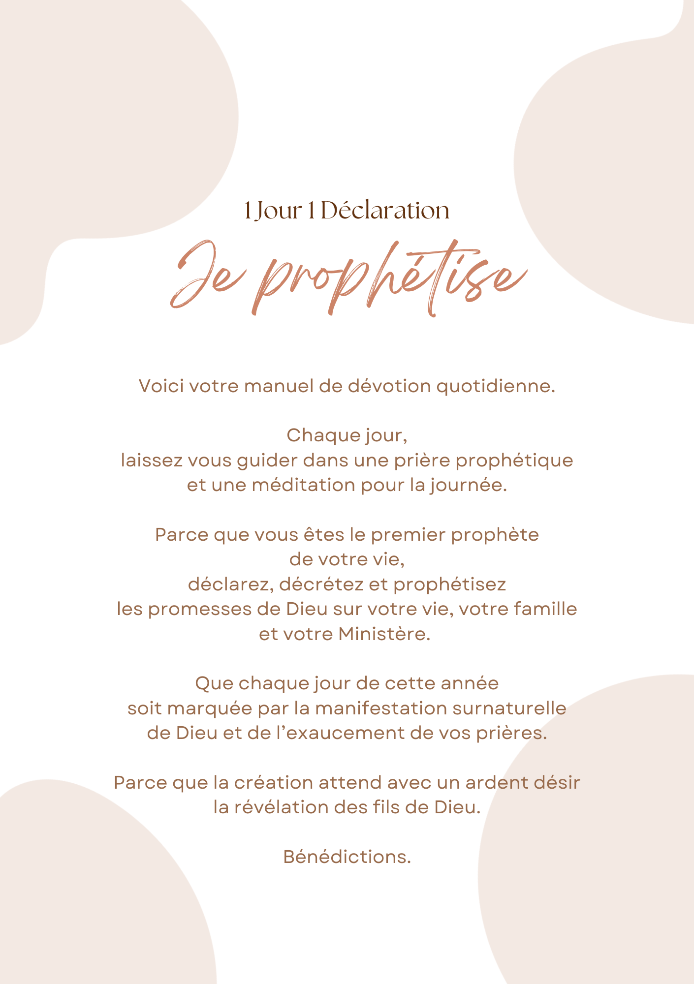 Page d'introduction du dévotionnel Je Prophétise