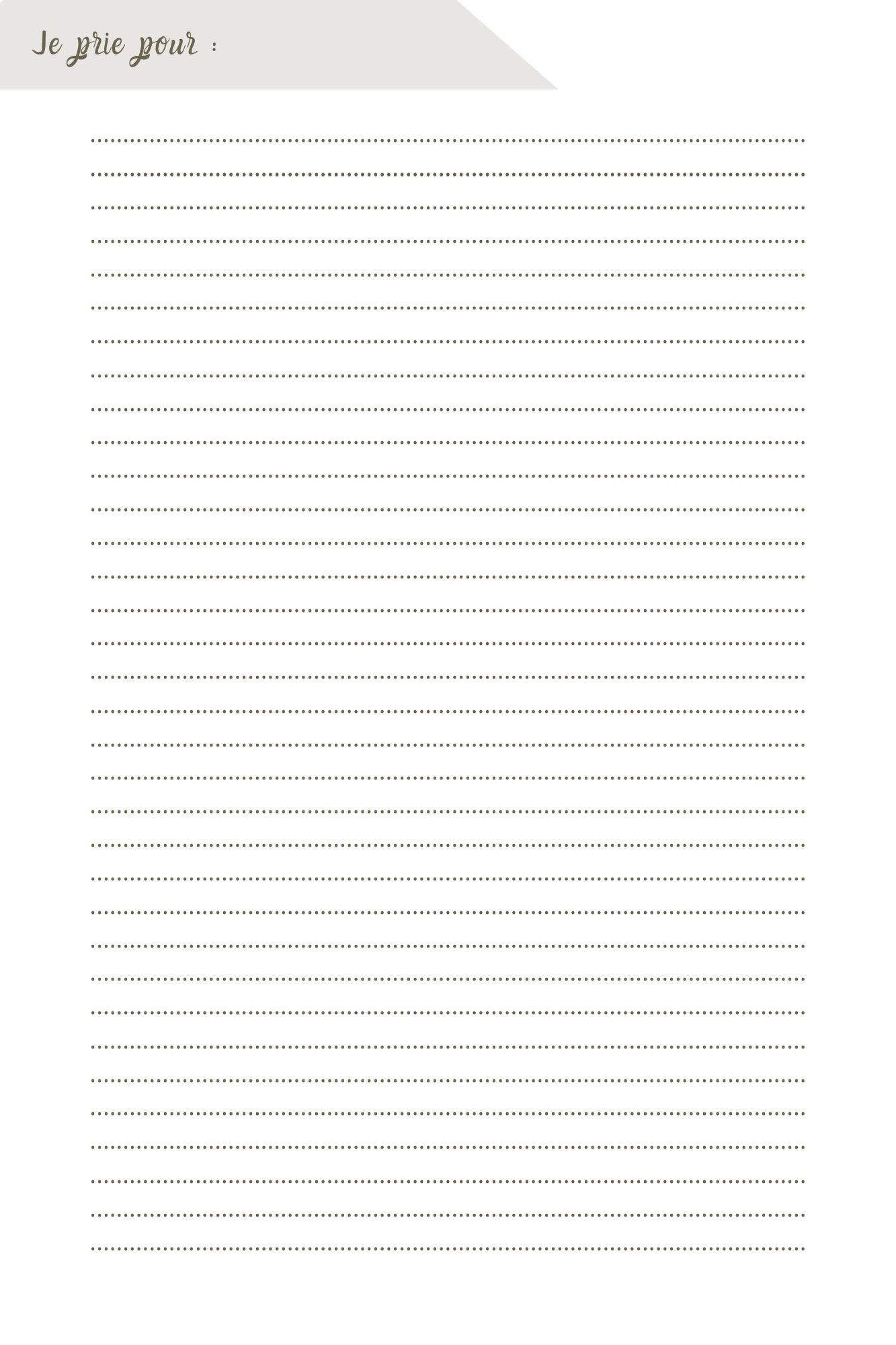 Page guidée Je prie pour du Journal de Prière