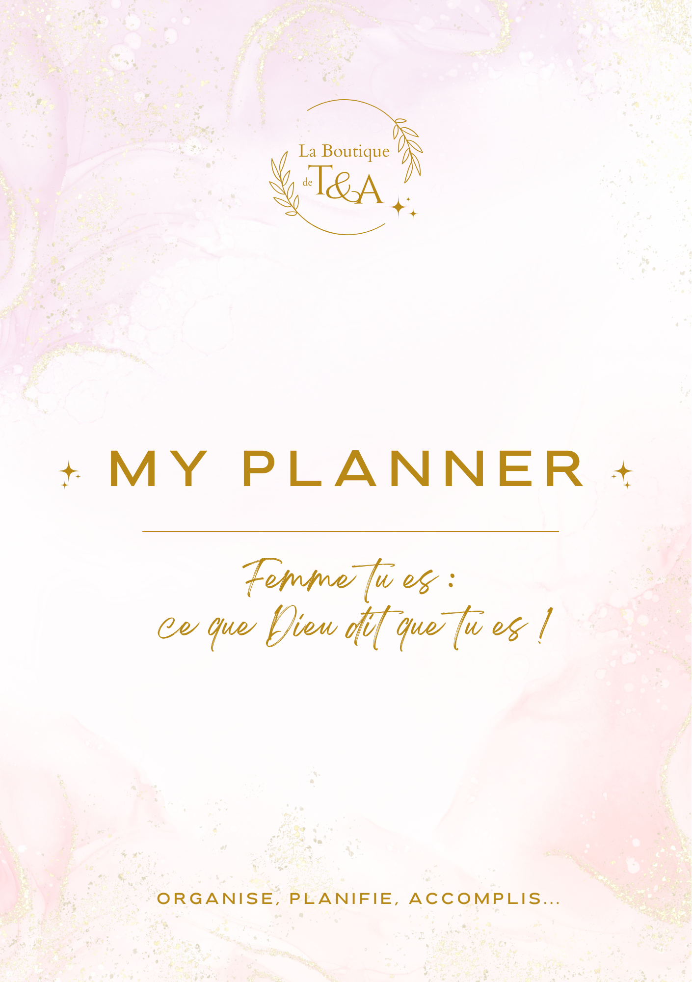Couverture du planner Femme tu es ce que Dieu dit que tu es