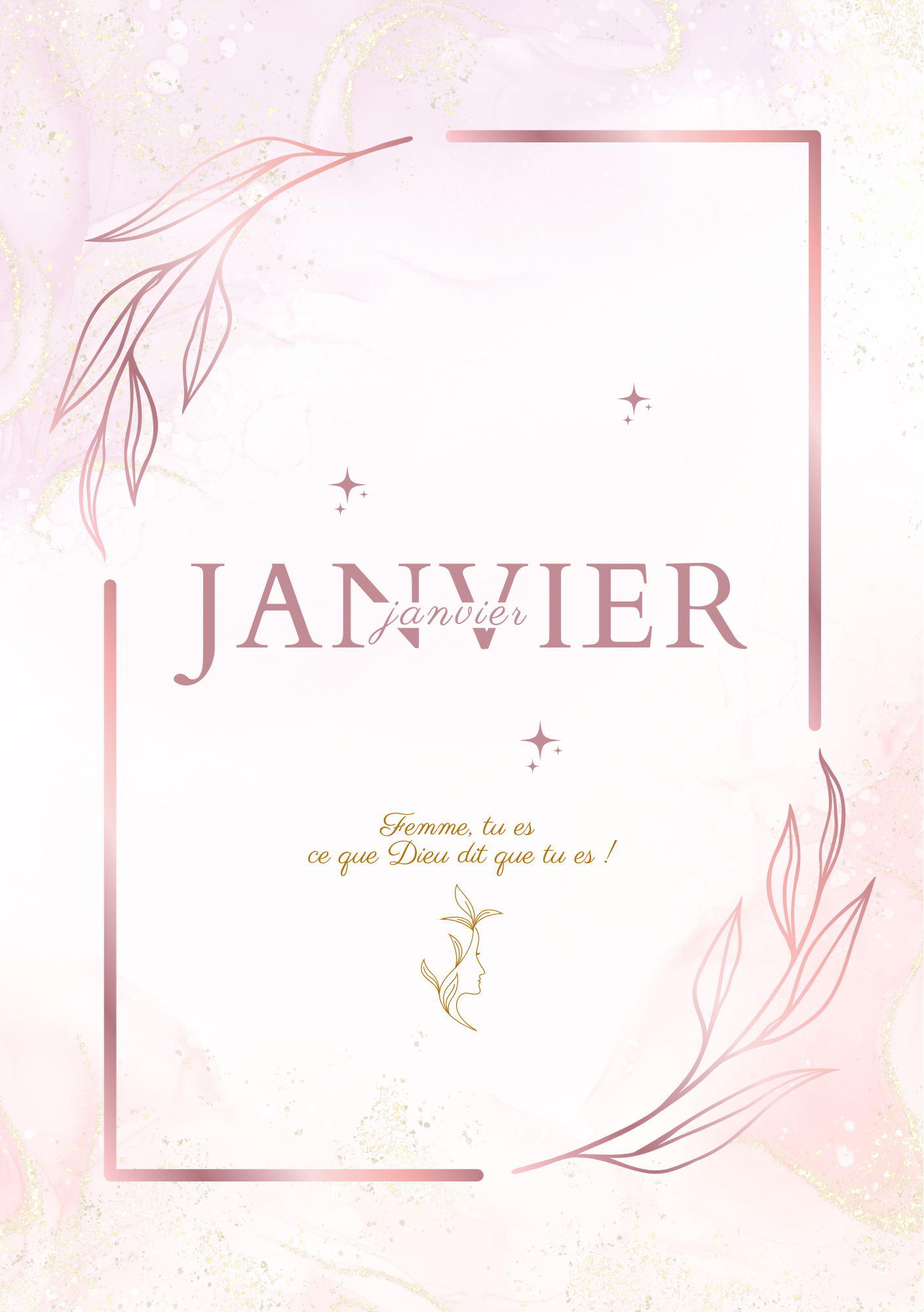 Séparateur Janvier du planner Femme tu es ce que Dieu dit que tu es
