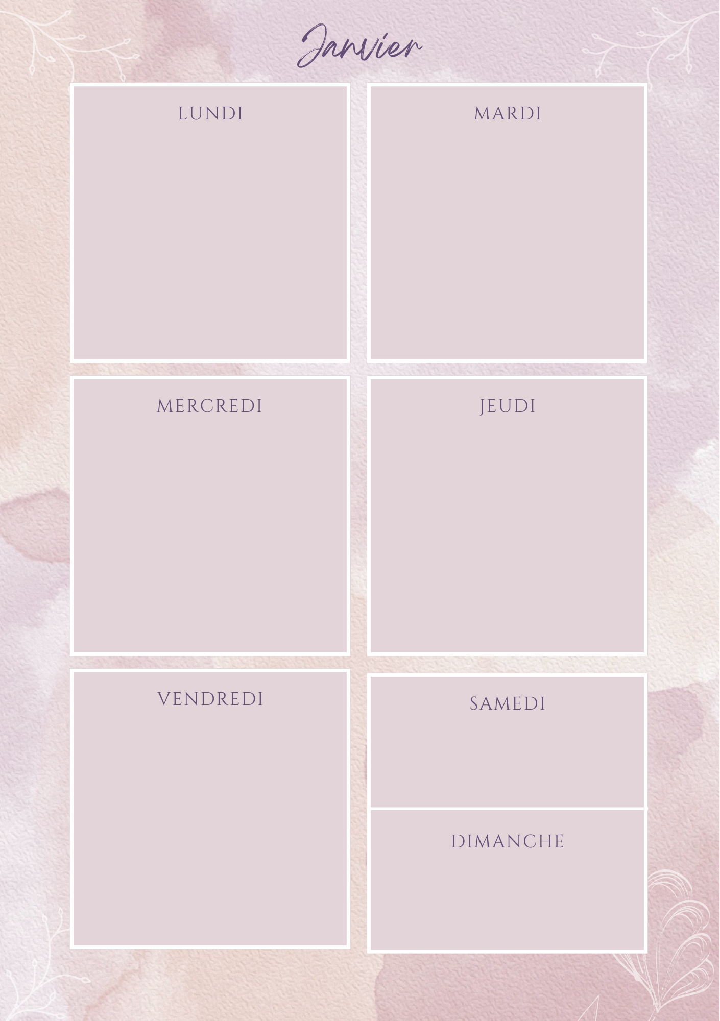 Page intérieure du planner Ne crains rien