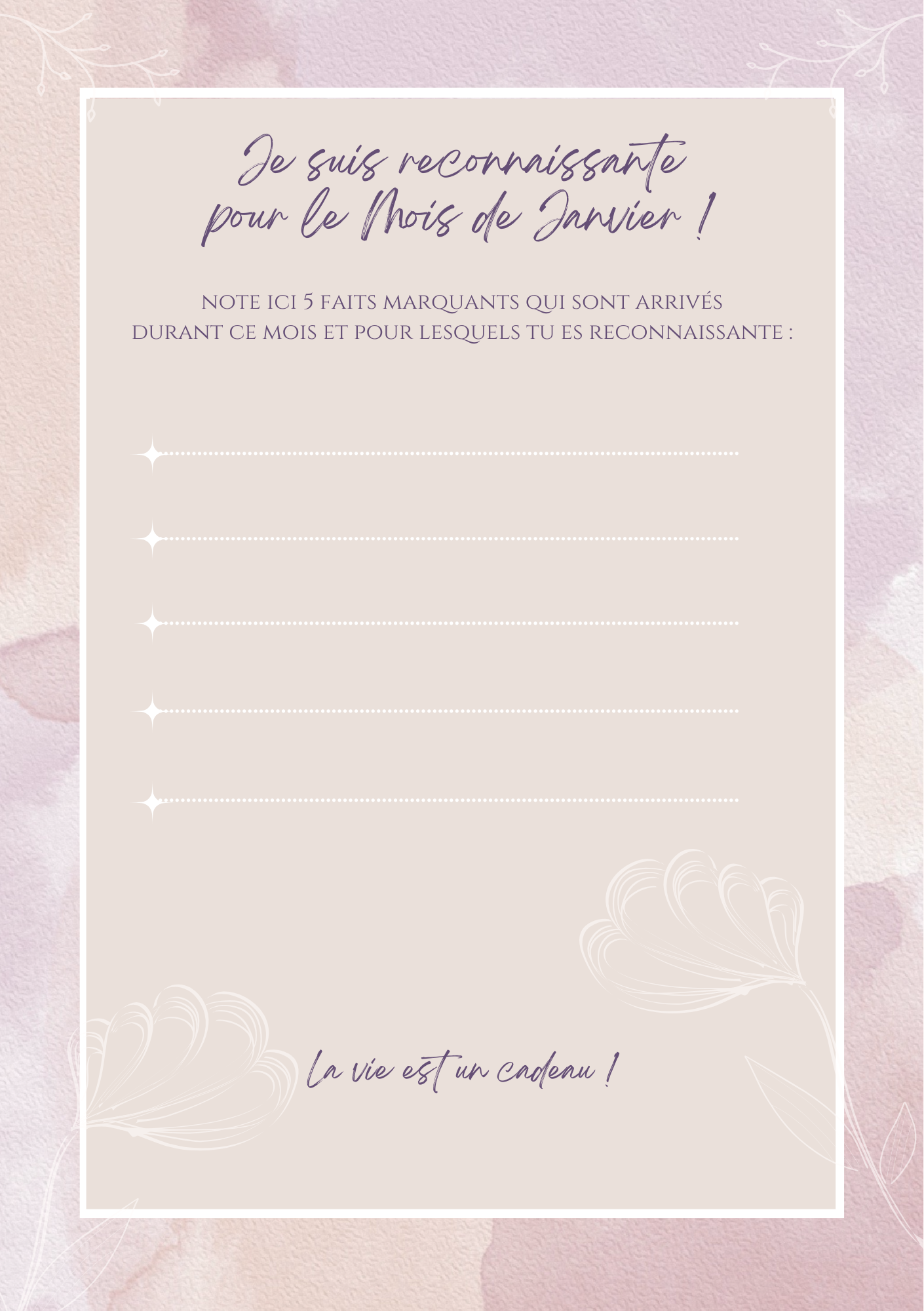 Page intérieure du planner Ne crains rien