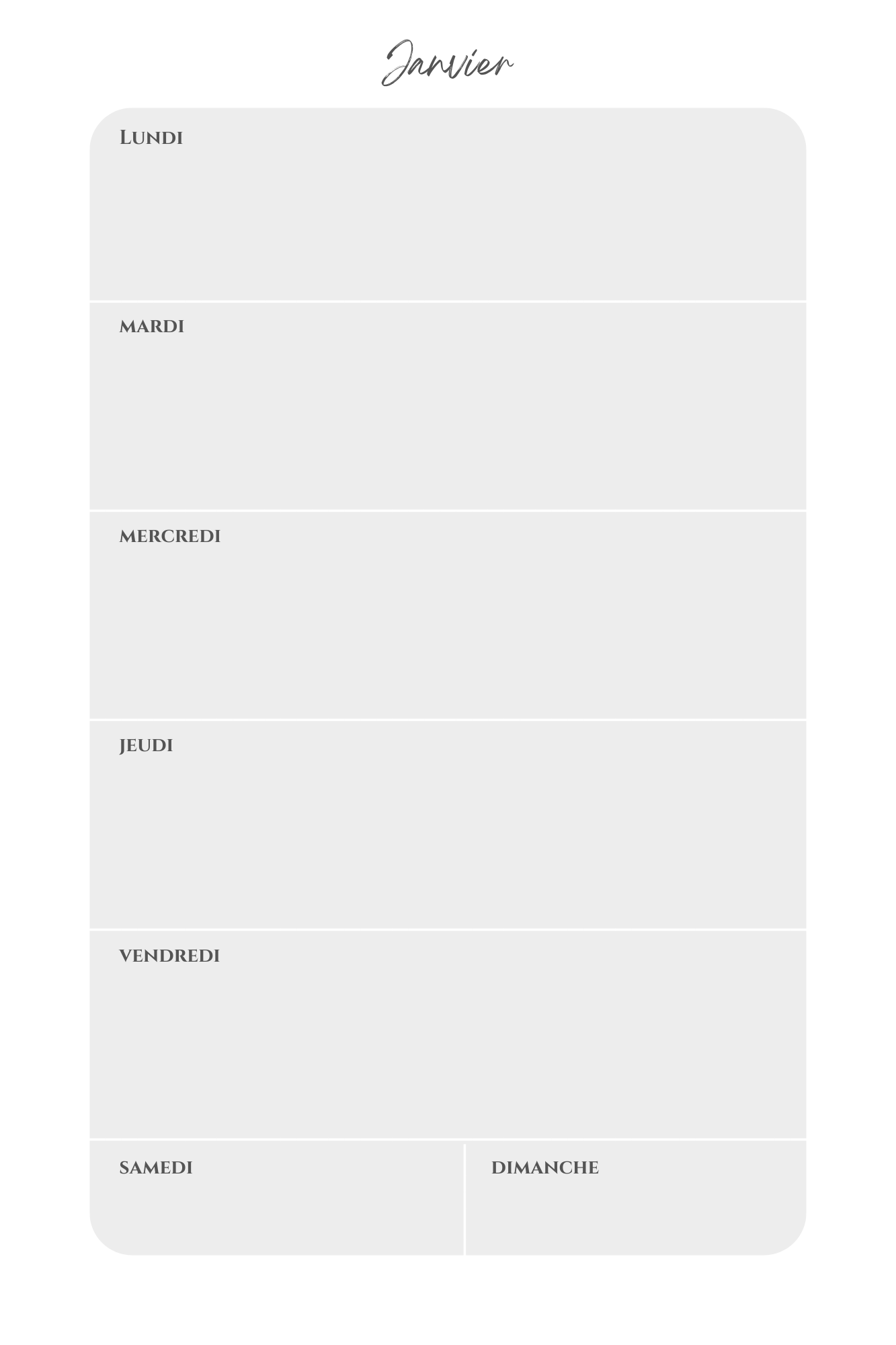 Page semaine du planner Trust the Process